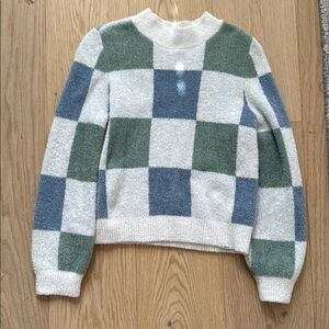 Abercrombie Kids Green and Blue Crew Neck Sweater